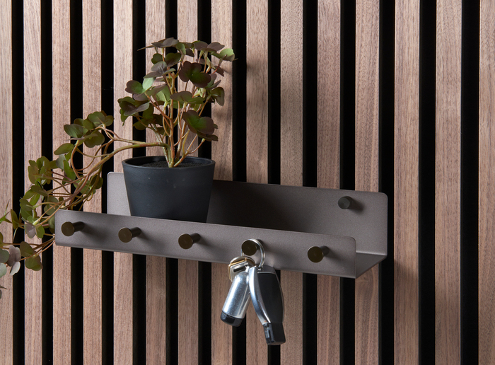 FibroTech hylde m/kroge 32 x 10,2 cm - bruneret stål
